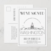 Washington DC Modern Deco | Adres Gewijzigd Aankondigingskaart (Voorkant / Achterkant)