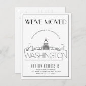 Washington DC Modern Deco | Adreswijziging Aankondigingskaart (Voorkant / Achterkant)