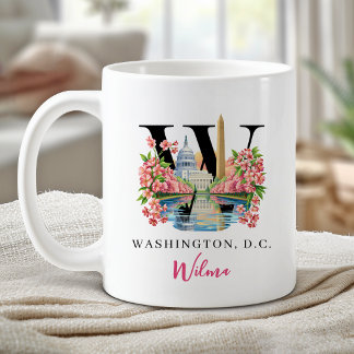 Washington DC Monogram Letter W Persoonlijk Cadeau Koffiemok