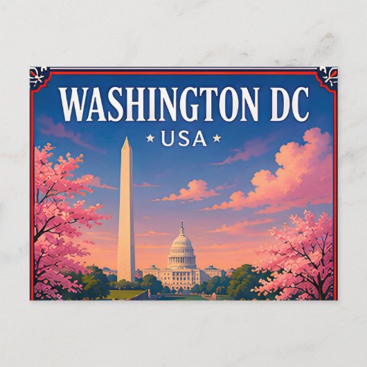 🏛️ Washington DC Monument Geheugen Van Hoofdstad Briefkaart (Voorkant)