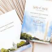Washington DC Monument Wedding Save the Date Kaart