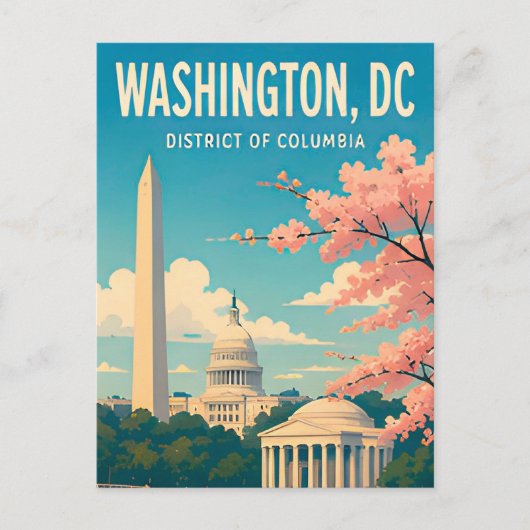 Washington DC-monumenten Capitol Skyline Briefkaart (Voorkant)