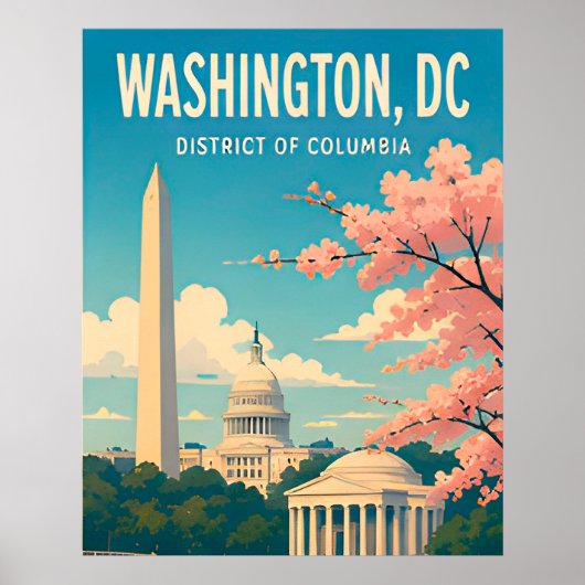 Washington DC-monumenten Capitol Skyline Poster (Voorkant)
