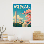 Washington DC-monumenten Capitol Skyline Poster (Keuken)