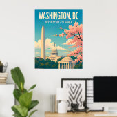 Washington DC-monumenten Capitol Skyline Poster (Thuiskantoor)