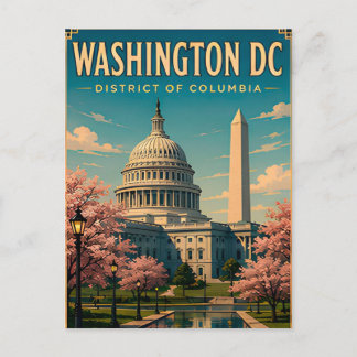 Washington DC-monumenten en Capitol-skyline Briefkaart