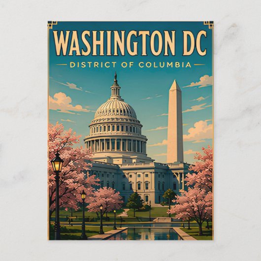 Washington DC-monumenten en Capitol-skyline Briefkaart (Voorkant)