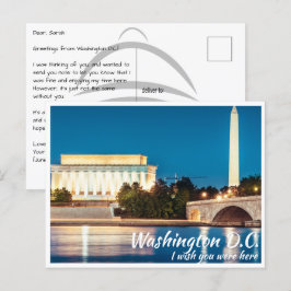 Washington DC-monumenten met Potomac-Briefkaart Briefkaart