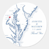 Washington DC Navy bruiloft gunst Ronde Sticker (Voorkant)