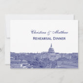 Washington DC Navy Skyline Silhouette Repetitie Dn Kaart (Achterkant)