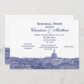 Washington DC Navy Skyline Silhouette Repetitie Dn Kaart (Voorkant / Achterkant)