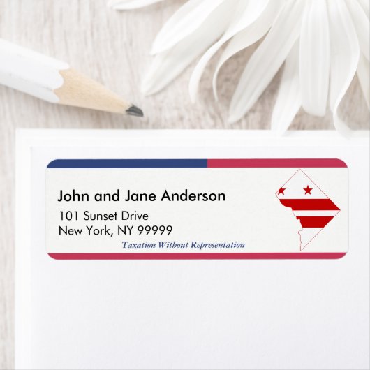 Washington DC No Representation Return-adres Etiket (Insitu)