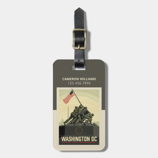 Washington, DC | Oorlogsmonument van het Korps Mar Bagagelabel (Voorkant verticaal)