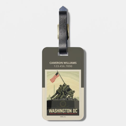 Washington, DC | Oorlogsmonument van het Korps Mar Bagagelabel (Achterkant verticaal)