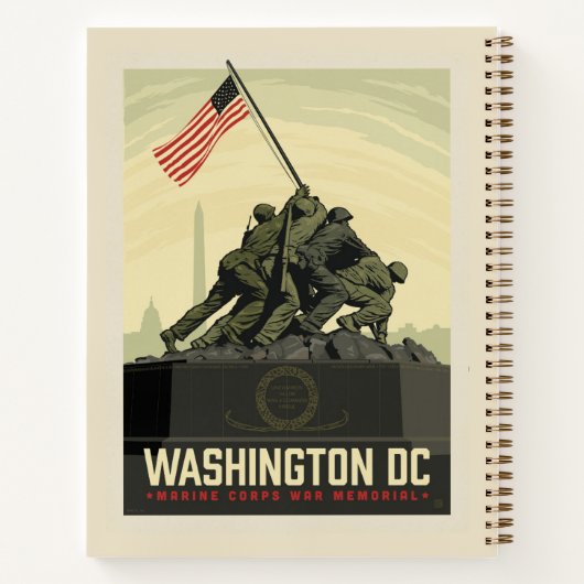 Washington, DC | Oorlogsmonument van het Korps Mar Notitieboek (Achterkant)