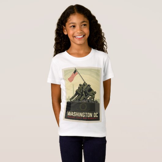 Washington, DC | Oorlogsmonument van het Korps Mar T-shirt (Voorkant volledig)