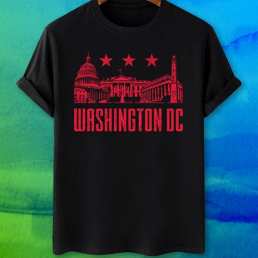 Washington DC oriëntatiepunten vlag T-shirt