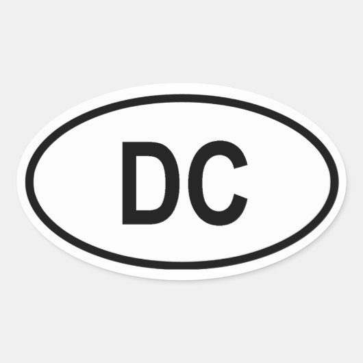 Washington "DC" Ovale Sticker (Voorkant)