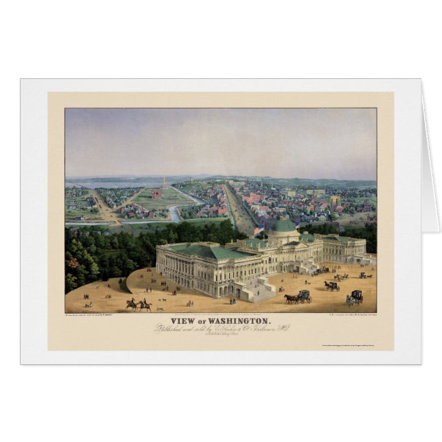 Washington, DC Panorama Map - 1852 (Voorkant Horizontaal)