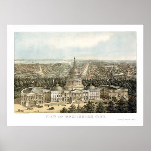 Washington, DC Panorama Map - 1857 Poster