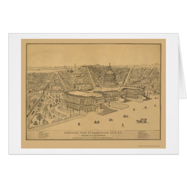 Washington, DC Panorama Map - 1872 (Voorkant Horizontaal)