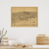 Washington, DC Panorama Map - 1872 Poster (Keuken)