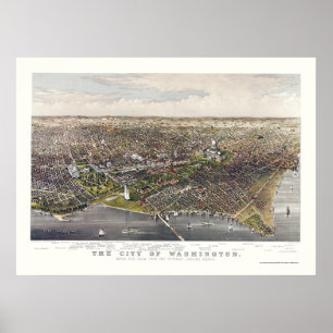 Washington, DC Panorama Map - 1880 Poster