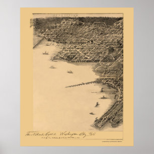 Washington, DC Panorama Map - 1883 Poster