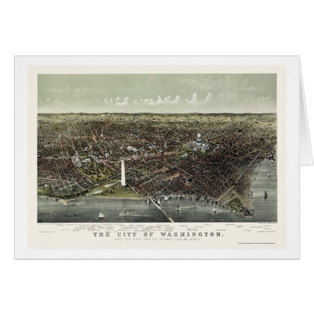 Washington, DC Panorama Map - 1892 (Voorkant Horizontaal)