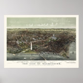 Washington, DC Panorama Map - 1892 Poster (Voorkant)