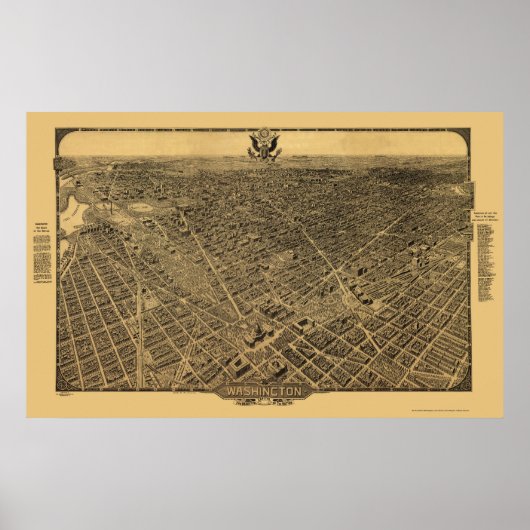 Washington, DC Panoramic Map - 1922 Poster (Voorkant)
