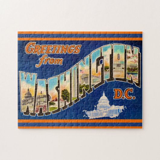 Washington DC Postcard Jigsaw Puzzle Legpuzzel (Horizontaal)