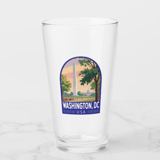 Washington DC Reis Kunst Embleem Glas (Voorkant)