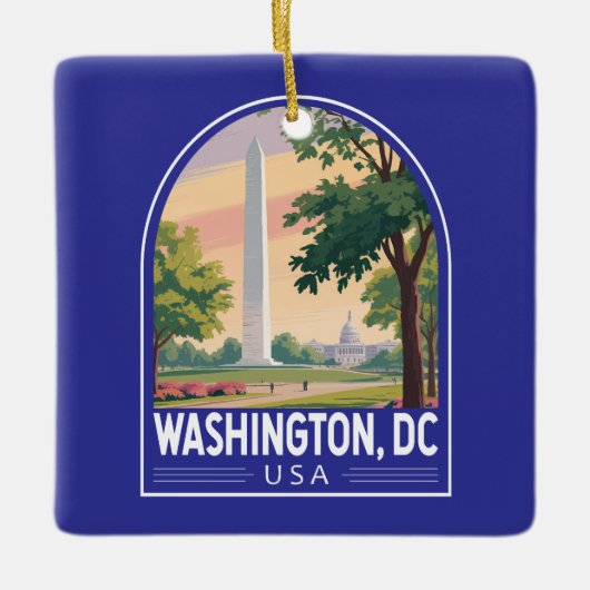 Washington DC Reis Kunst Embleem Keramisch Ornament (Voorkant)