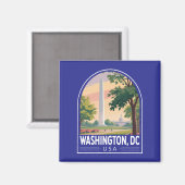 Washington DC Reis Kunst Embleem Magneet (Voorkant / Achterkant)