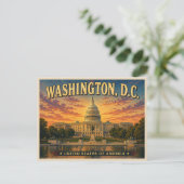 Washington DC Reis naar het verleden Briefkaart (Staand voorkant)