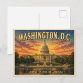 Washington DC Reis naar het verleden Briefkaart (Voorkant / Achterkant)