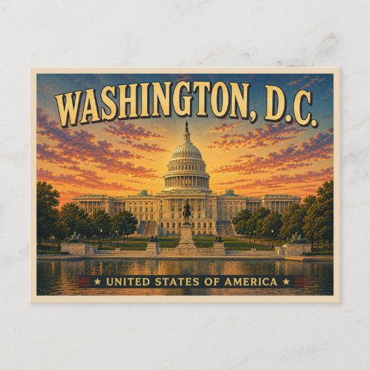 Washington DC Reis naar het verleden Briefkaart (Voorkant)