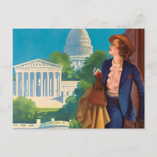  Washington DC-reisillustratie Briefkaart (Voorkant)