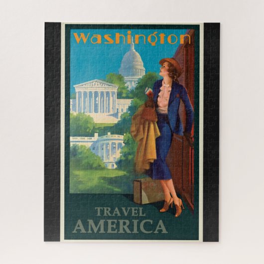 Washington DC-reisillustratie Legpuzzel (Verticaal)