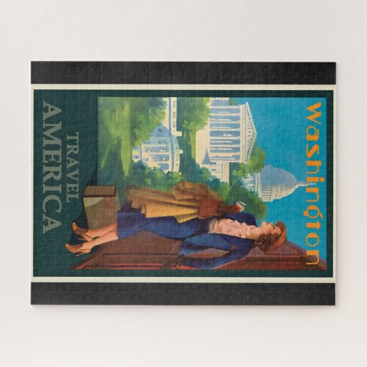  Washington DC-reisillustratie Legpuzzel (Horizontaal)
