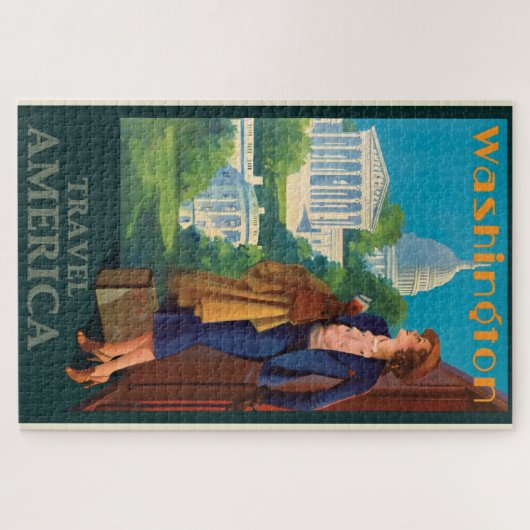  Washington DC-reisillustratie Legpuzzel (Horizontaal)