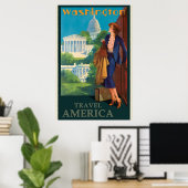  Washington DC-reisillustratie Poster (Thuiskantoor)