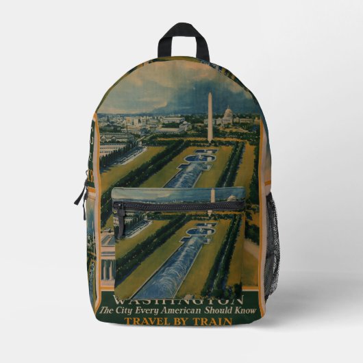  Washington DC-reisposter Bedrukte Rugzak (Voorkant)
