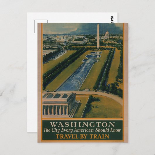 Washington DC-reisposter Briefkaart (Voorkant / Achterkant)
