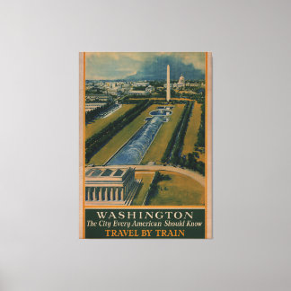 Washington DC-reisposter Canvas Afdruk