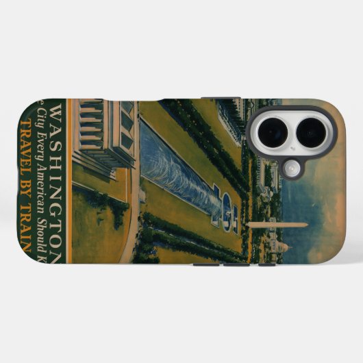 Washington DC-reisposter Case-Mate iPhone Case (Achterkant (horizontaal))
