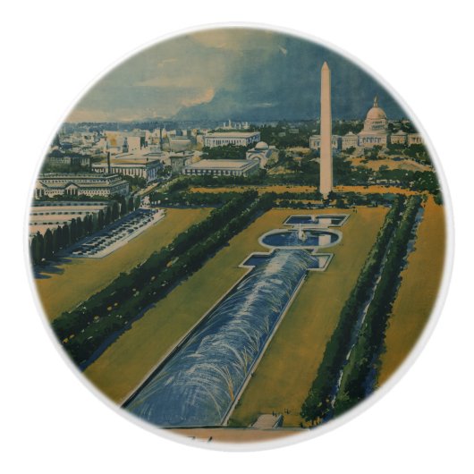  Washington DC-reisposter Keramische Knop (Voorkant)