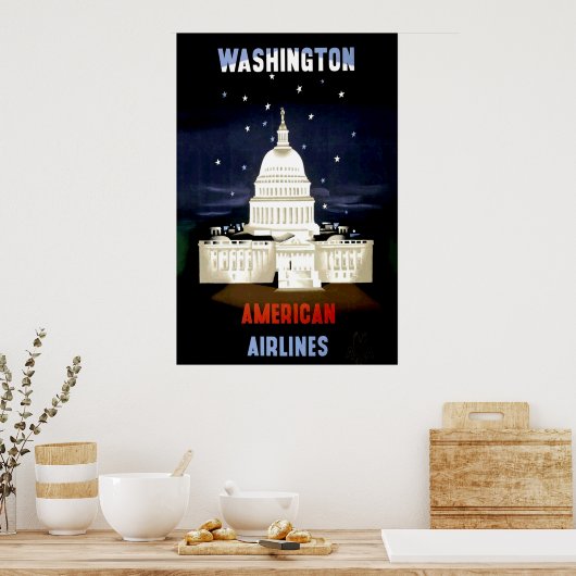  Washington DC-reisposter Poster (Keuken)