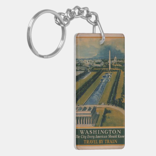  Washington DC-reisposter Sleutelhanger (Voorkant Links)